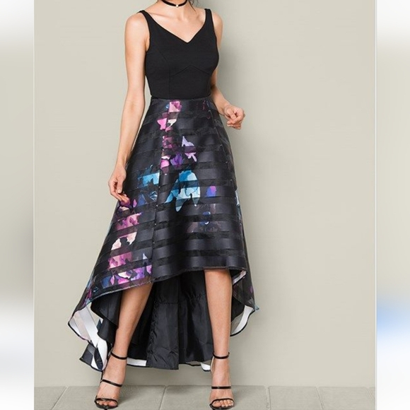 VENUS Elegant Black and Purple High-LowDress Size14.pit To pit 19 Strech To20